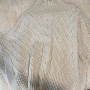 Express Cream Cowl Neck Sweater